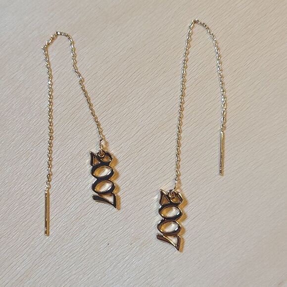 MOOHAM "2007" Birthday earings. Gold plated. - Picture 2 of 3